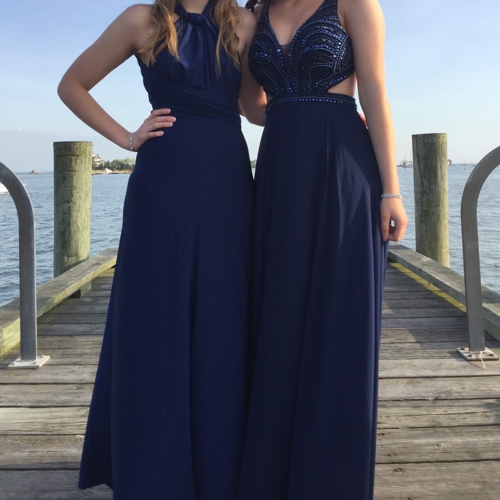 Size XS, Navy Blue, Convertible Dress
